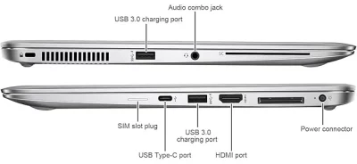 تصاویر پورت های لپ تاپ اچ پی استوک مدل HP FOLIO 1040 G3